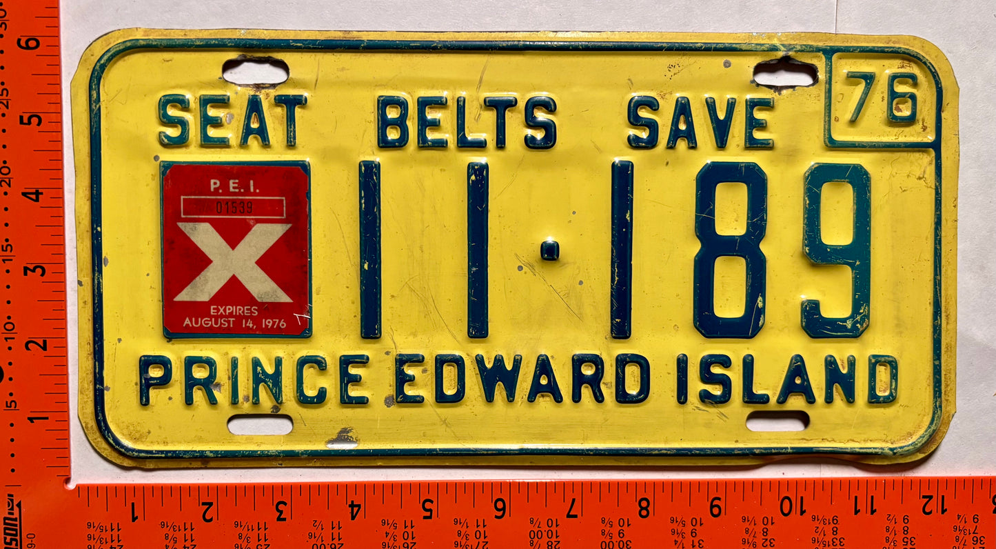 1976 Prince Edward Island #X11-189 1/3 Year Heavy Truck License Plate