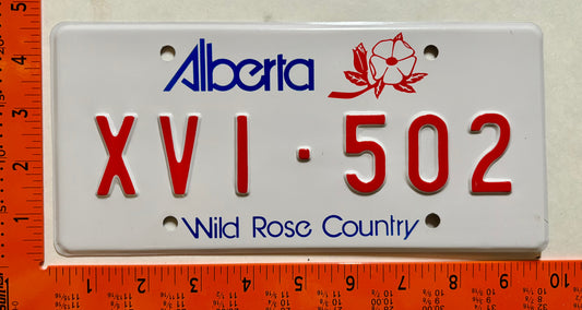undated Alberta #XVI-502 Motorcycle License Plate