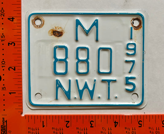 1975 Northwest Territories #880 Motorcycle License Plate