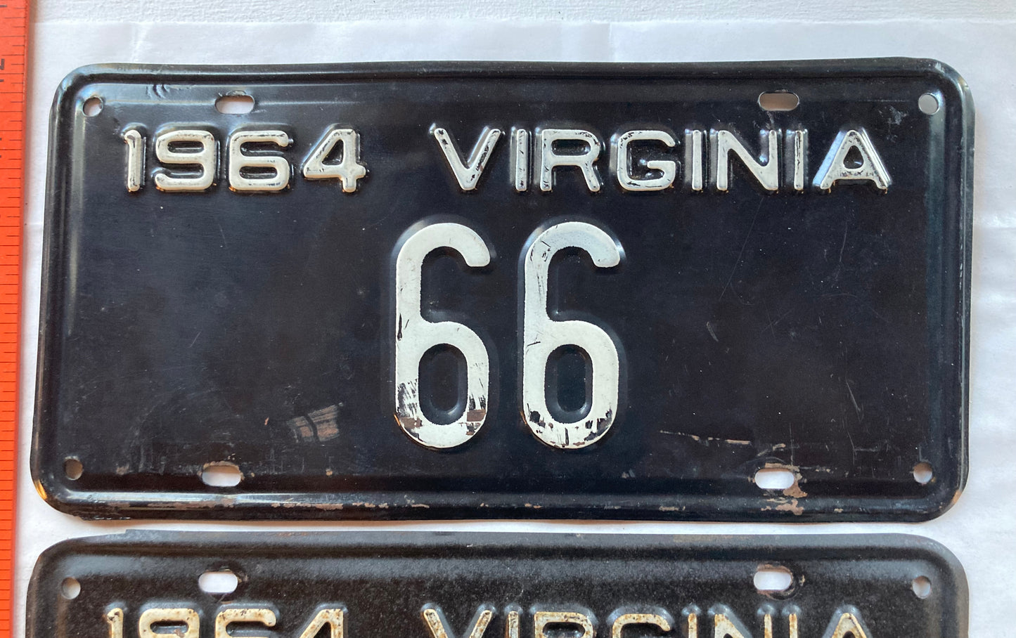 1964 Virginia #66 Passenger License Plate (Pair)