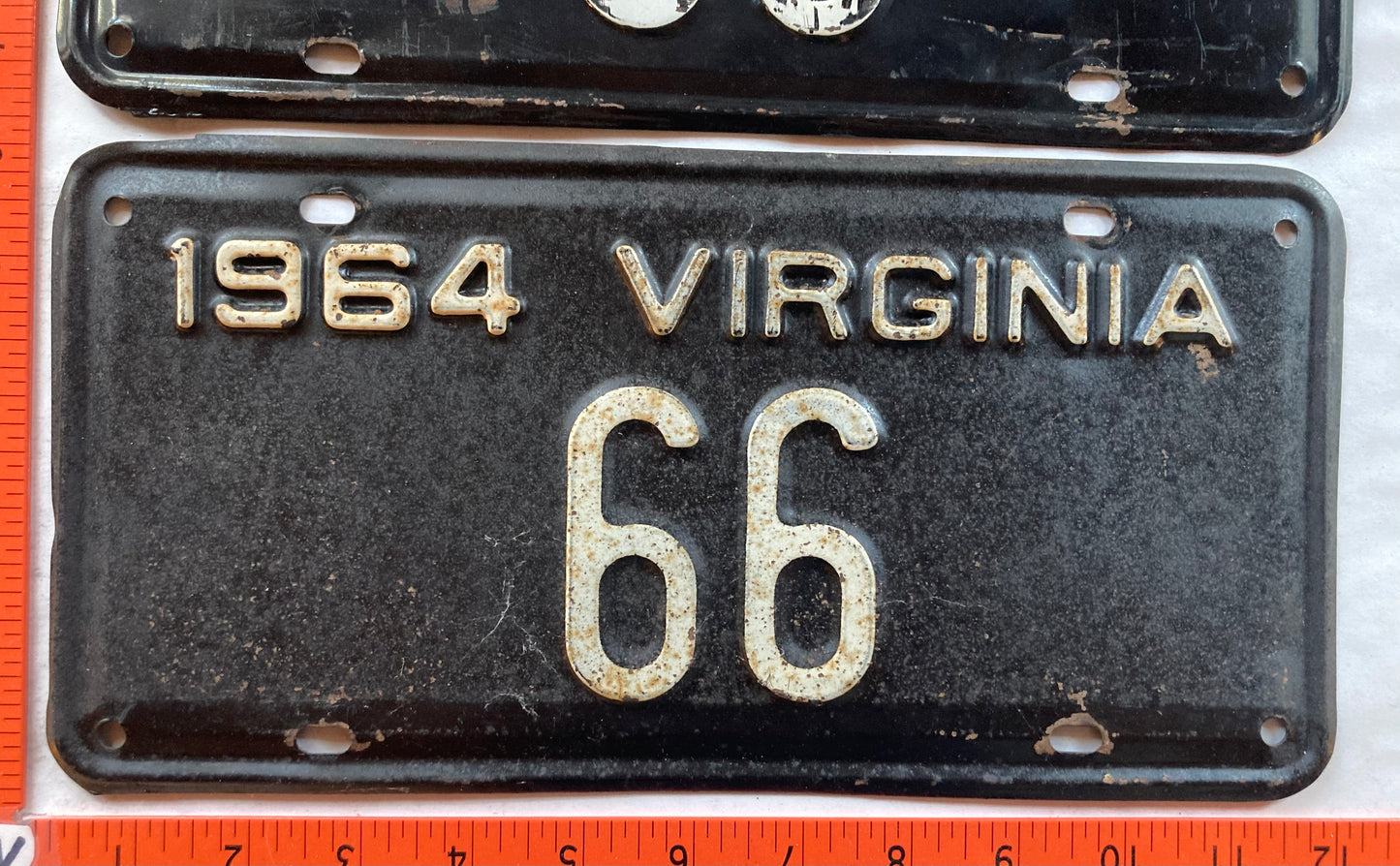 1964 Virginia #66 Passenger License Plate (Pair)