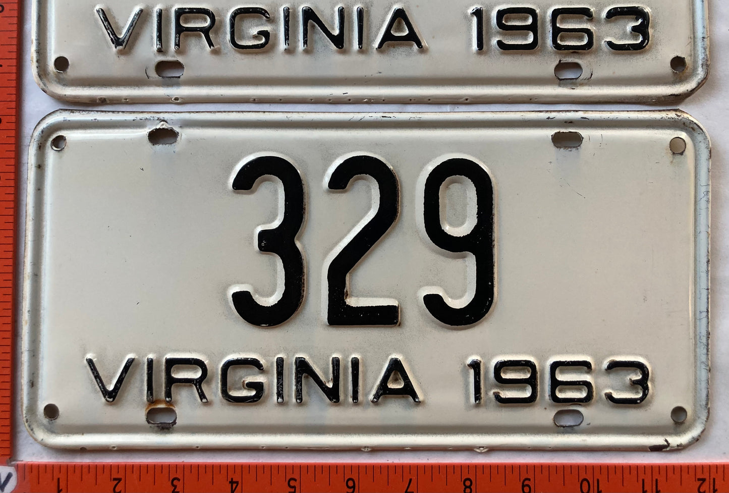 1963 Virginia #329 Passenger License Plate (Pair)