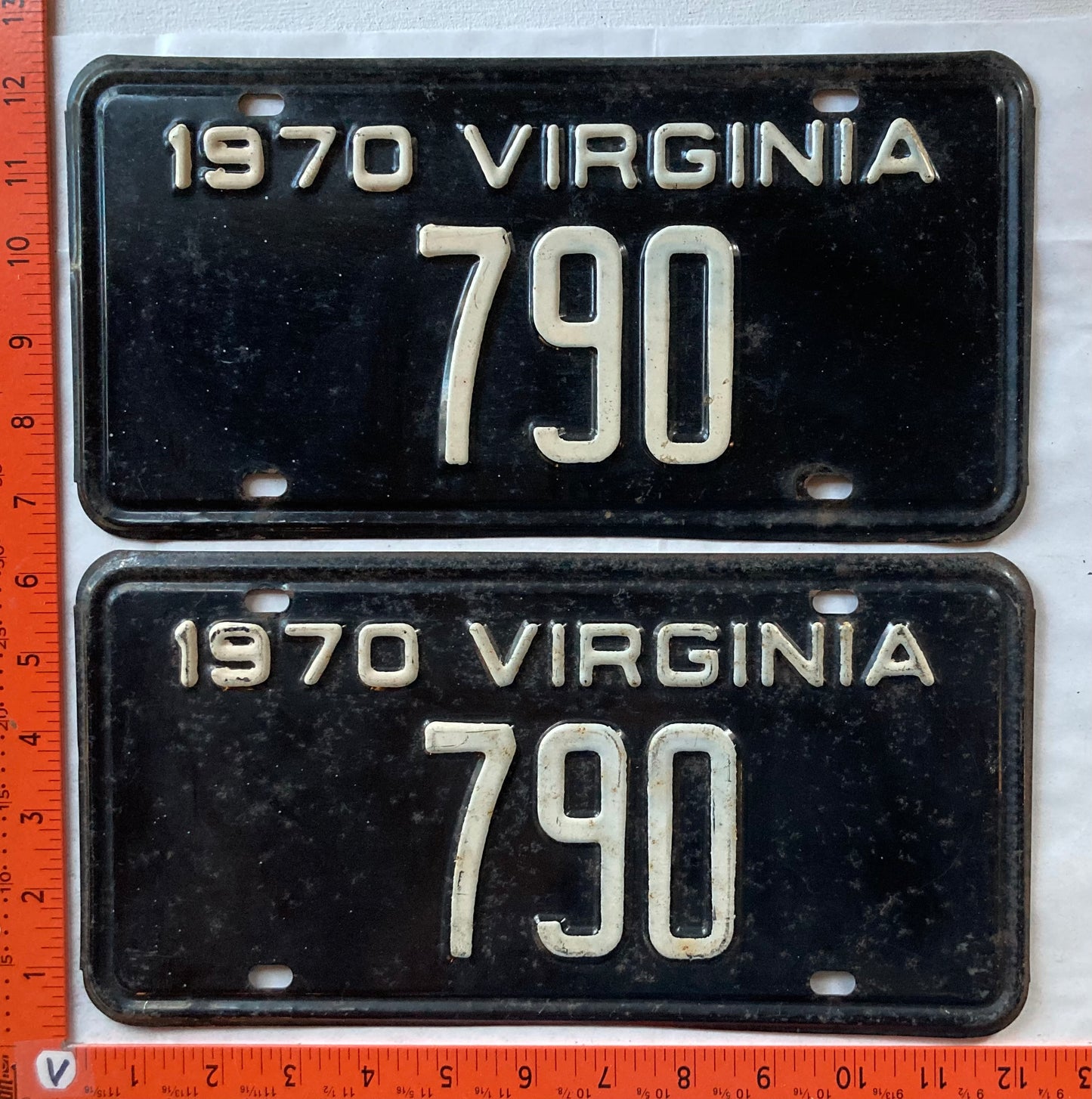 1970 Virginia #790 Passenger License Plate (Pair)