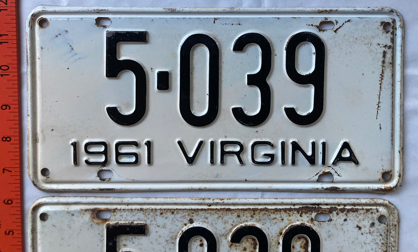 1961 Virginia #5-039 Passenger License Plate (Pair)