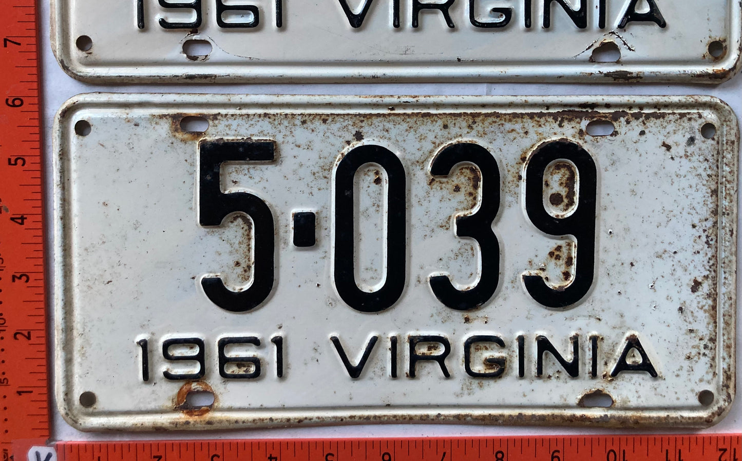 1961 Virginia #5-039 Passenger License Plate (Pair)
