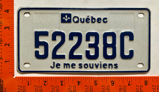 undated Quebec #52238C Motorcycle License Plate
