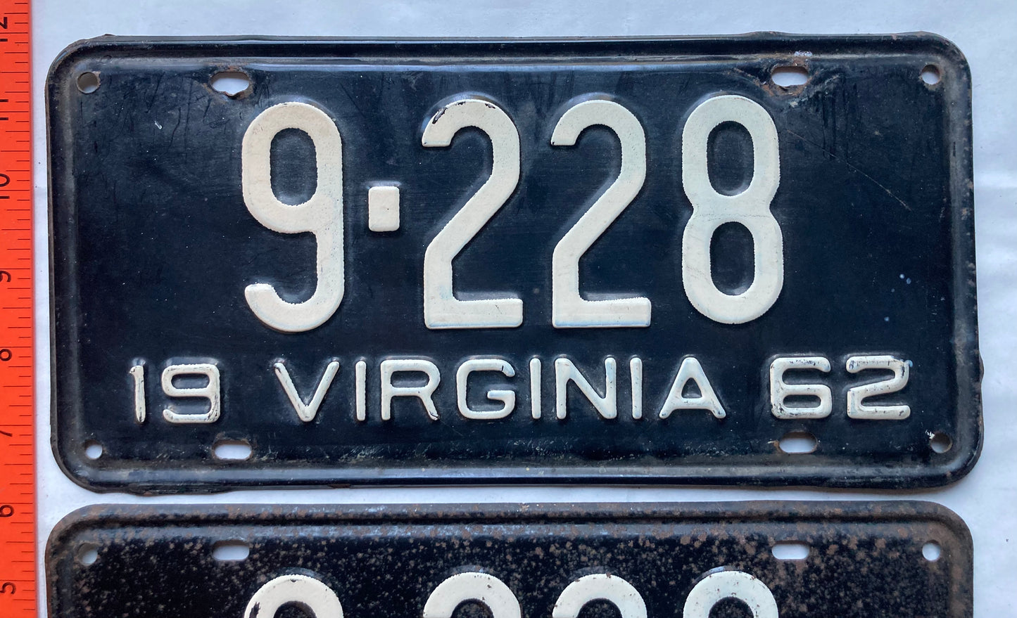 1962 Virginia #9-228 Passenger License Plate (Pair)