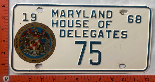1968 Maryland #75 House of Delegates License Plate