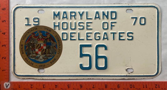 1970 Maryland #56 House of Delegates License Plate