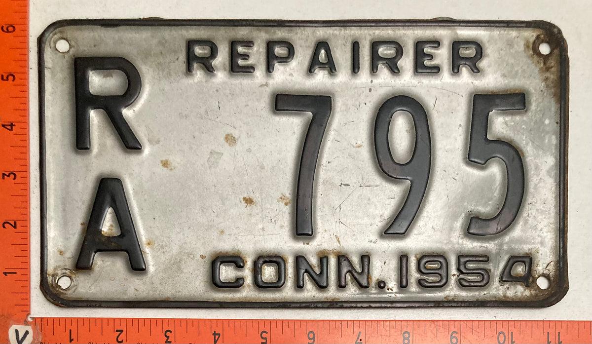 1954 Connecticut #R/A 795 Repairer License Plate
