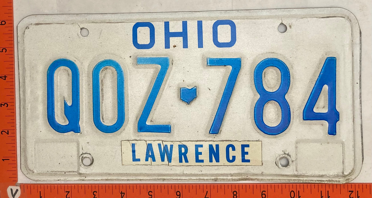 1985 Ohio #QOZ 784 Passenger License Plate