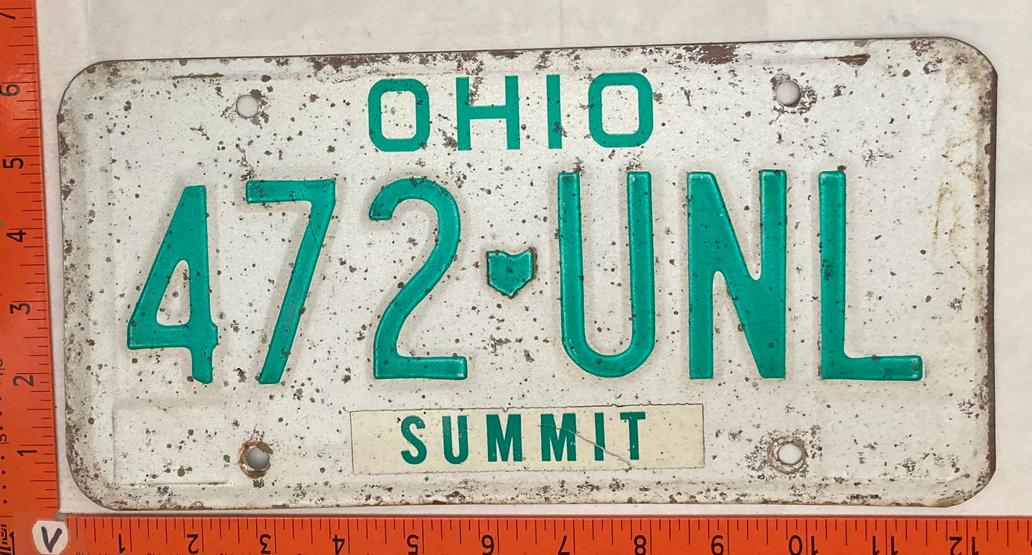 1991 Ohio #472 UNL Passenger License Plate