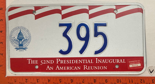1993 Washington, DC #395 Presidential Inaugural Passenger License Plate