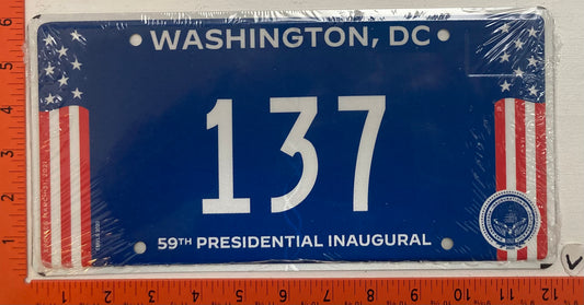 2021 Washington, DC #137 Presidential Inaugural Passenger License Plate