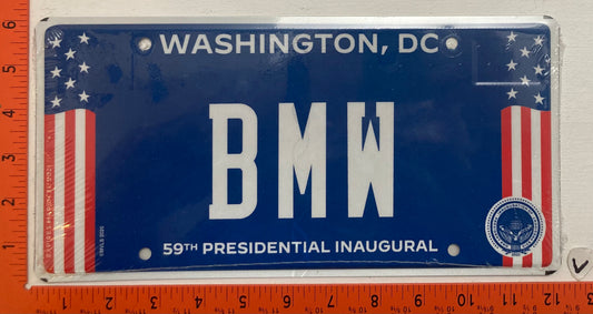 2021 Washington, DC #BMW Presidential Inaugural Passenger License Plate (Vanity)