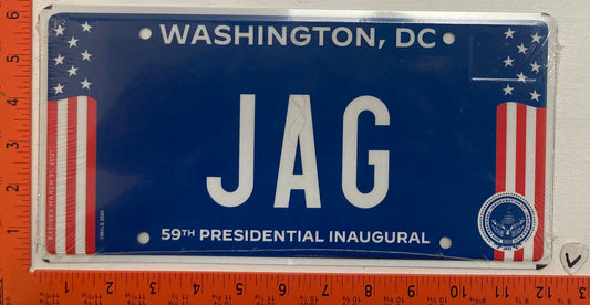 2021 Washington, DC #JAG Presidential Inaugural Passenger License Plate (Vanity)