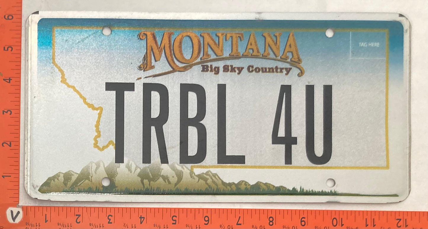 Undated Montana #TRBL 4U Passenger License Plate