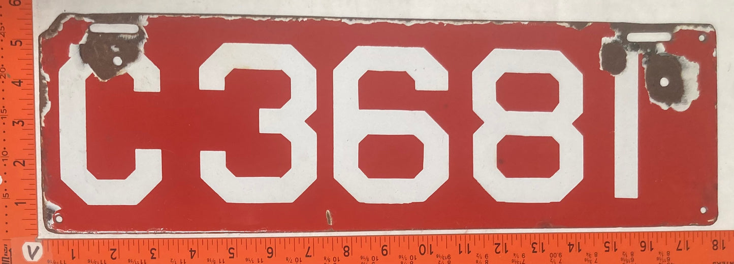 1910 Connecticut #C3681 Passenger License Plate