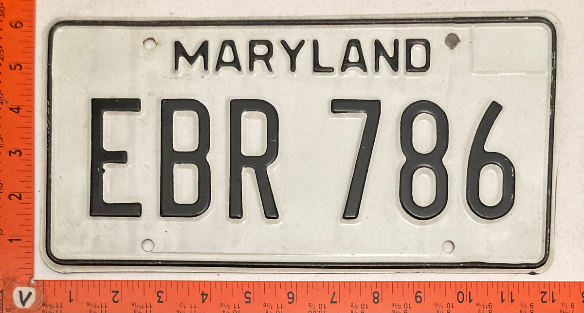 1981 Maryland #EBR 786 Passenger License Plate