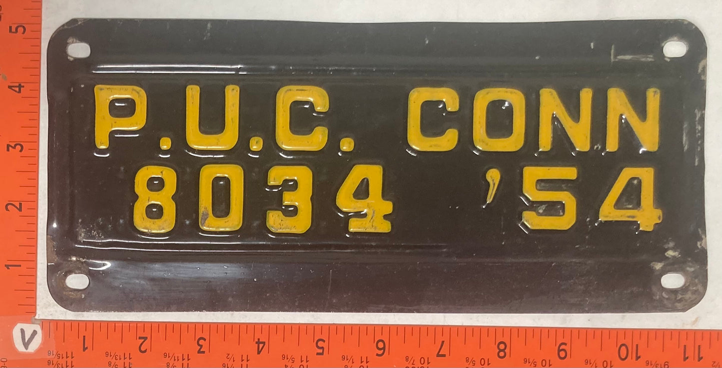 1954 Connecticut #P.U.C. 834 Truck License Plate
