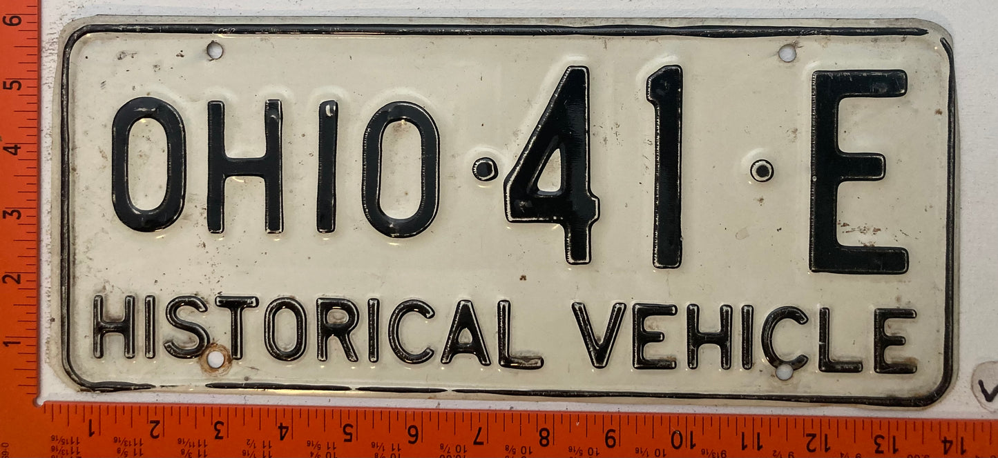 Undated Ohio #41 E Historical Vehicle License Plate