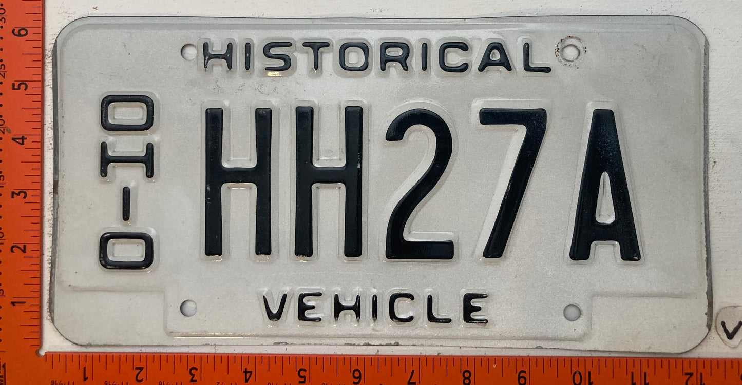 Undated Ohio #HH27A Historical Vehicle License Plate