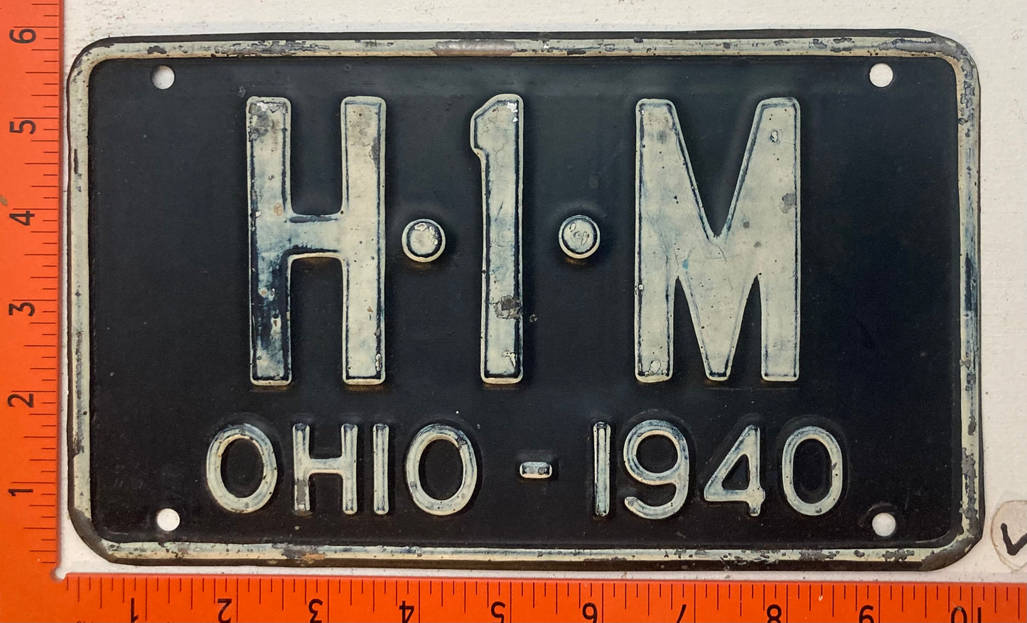 1940 Ohio #H-1-M Passenger License Plate
