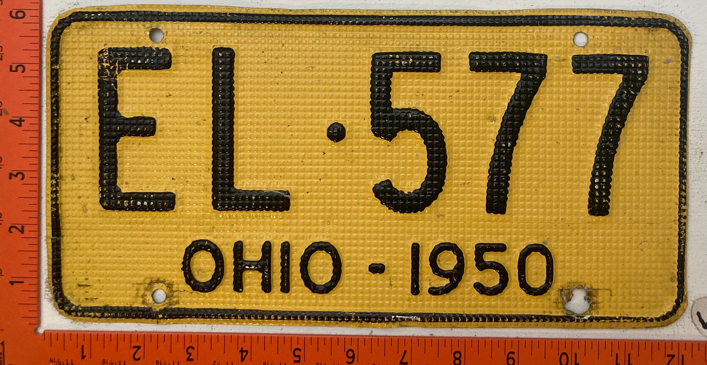 1950 Ohio #EL-577 Passenger License Plate