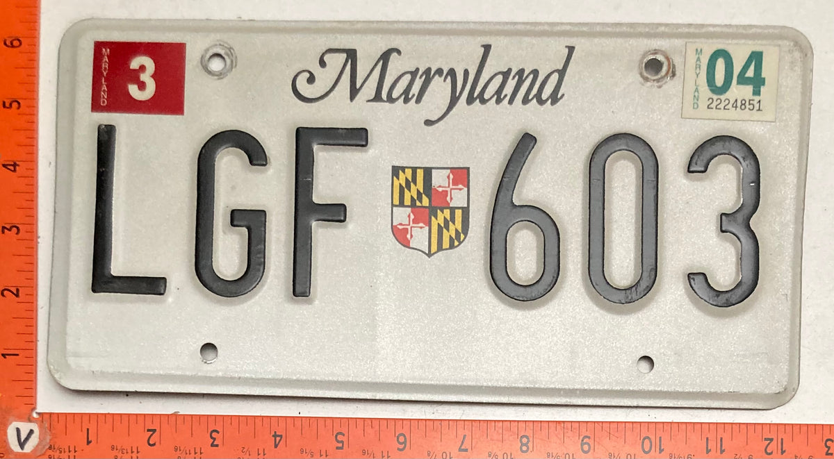 2004 Maryland #LGF 603 Passenger License Plate