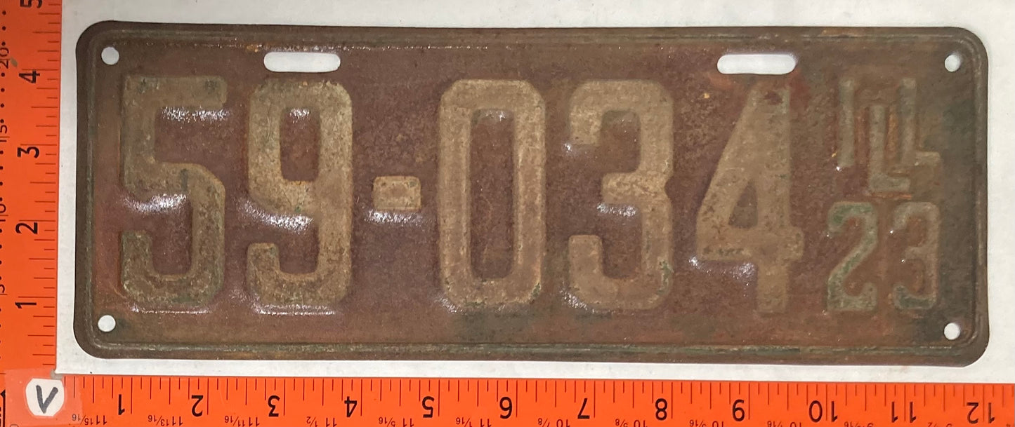 1923 Illinois #59-034 Passenger License Plate