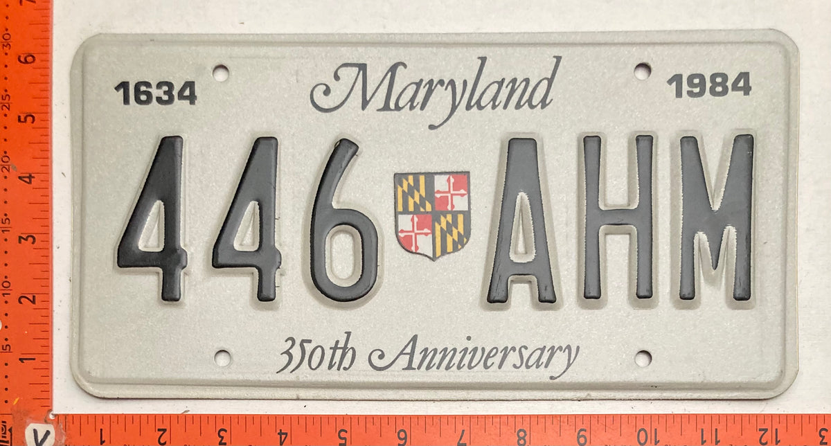 Undated Maryland #446 AHM 350th Anniversary Optional License Plate