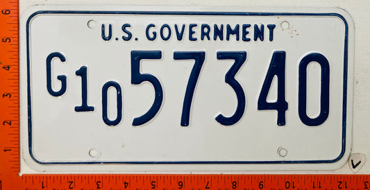 Undated United States Government #G/10 57340 Passenger License Plate
