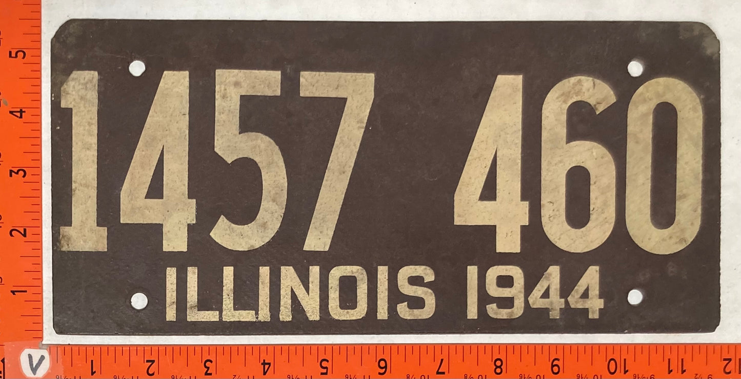 1944 Illinois #1457 460 Passenger License Plate (Soybean)