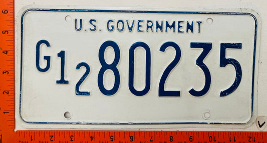 Undated United States Government #G/12 80235 Passenger License Plate