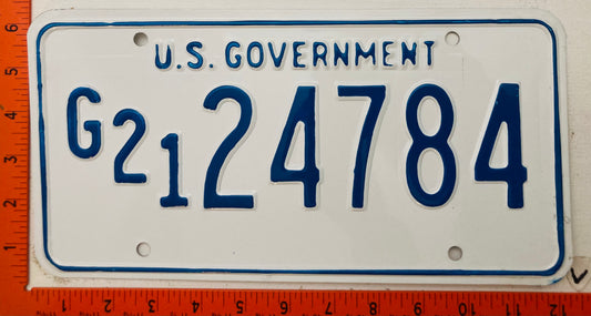 Undated United States Government #G/21 24784 Passenger License Plate