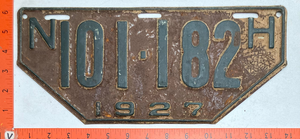 1927 New Hampshire #101-182 Non-Resident License Plate