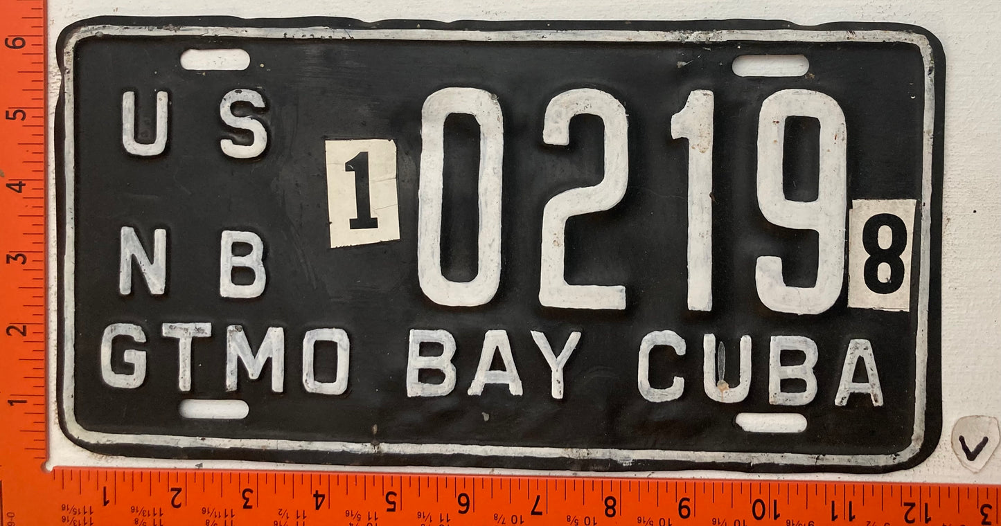 Undated US Naval Base Guantanamo Bay #02129 Passenger License Plate (repaint)