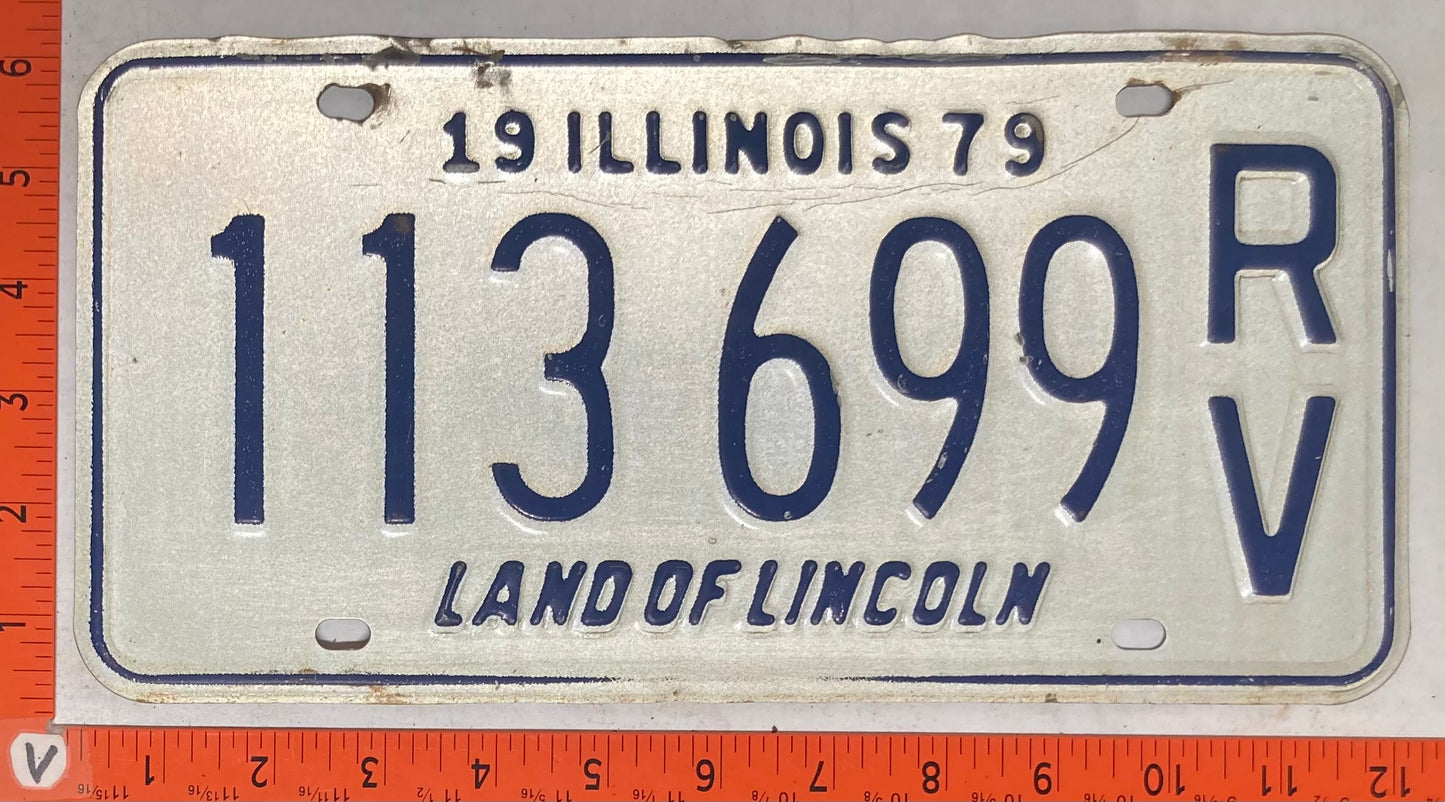 1979 Illinois #113699R/V Recreational Vehicle License Plate