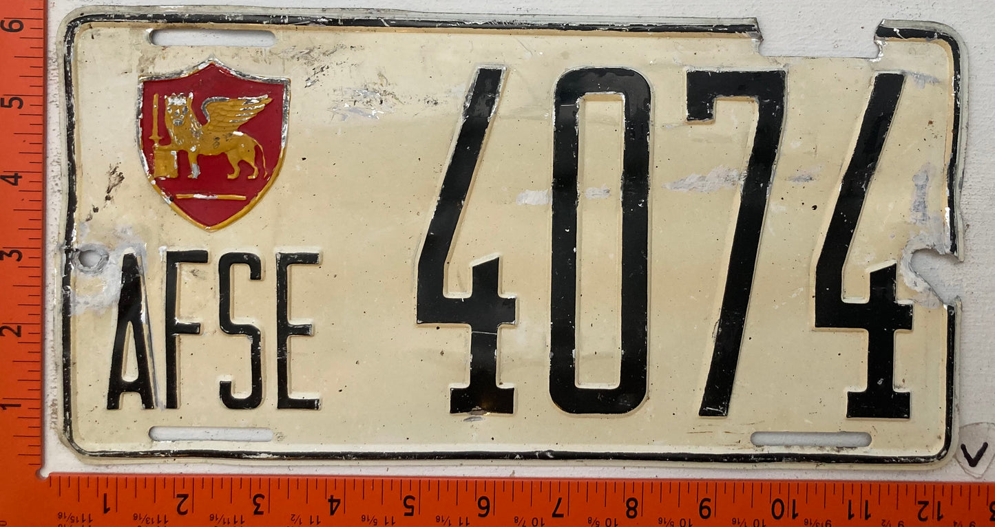 Undated Allied Forces Southern Europe #4074 Passenger License Plate