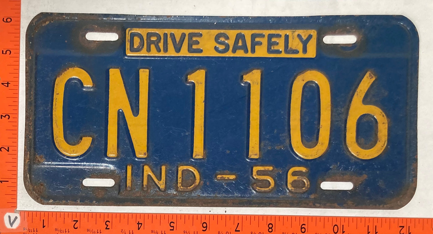 1956 Indiana #CN 1106 Passenger License Plate