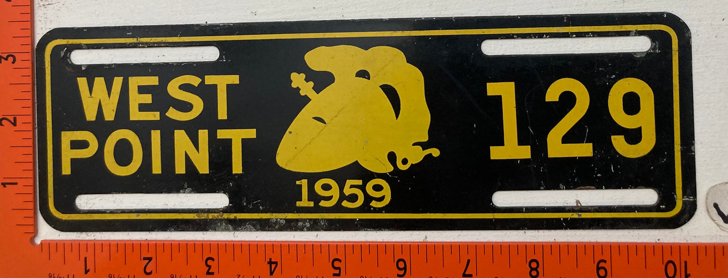 1959 U.S. Military Academy, West Point #129 License Plate