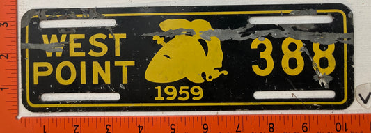 1959 U.S. Military Academy, West Point #388 License Plate