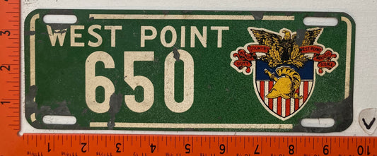 Undated U.S. Military Academy, West Point #650 License Plate