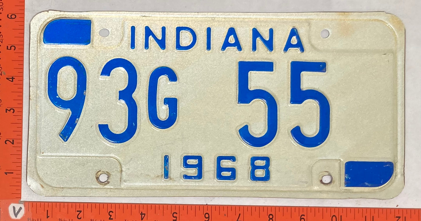 1968 Indiana #93G 55 Passenger License Plate