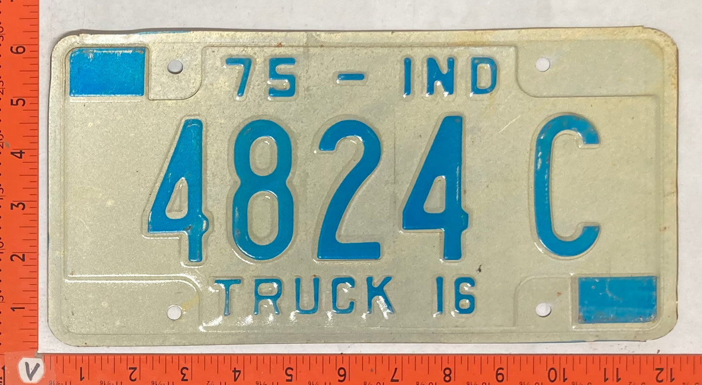 1975 Indiana #4824C Truck License Plate