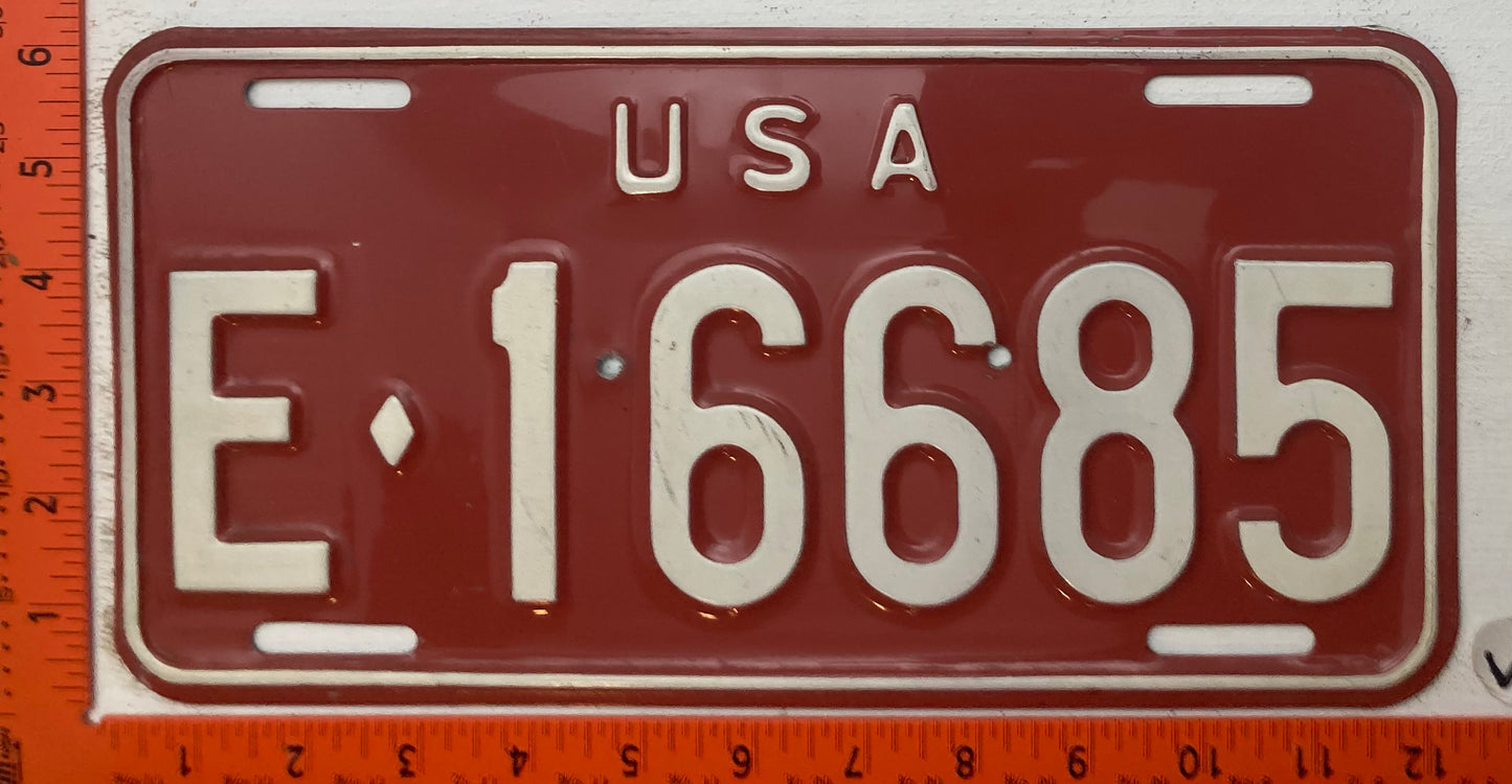 1962-1965 U.S. Forces Germany #E-16685 License Plate