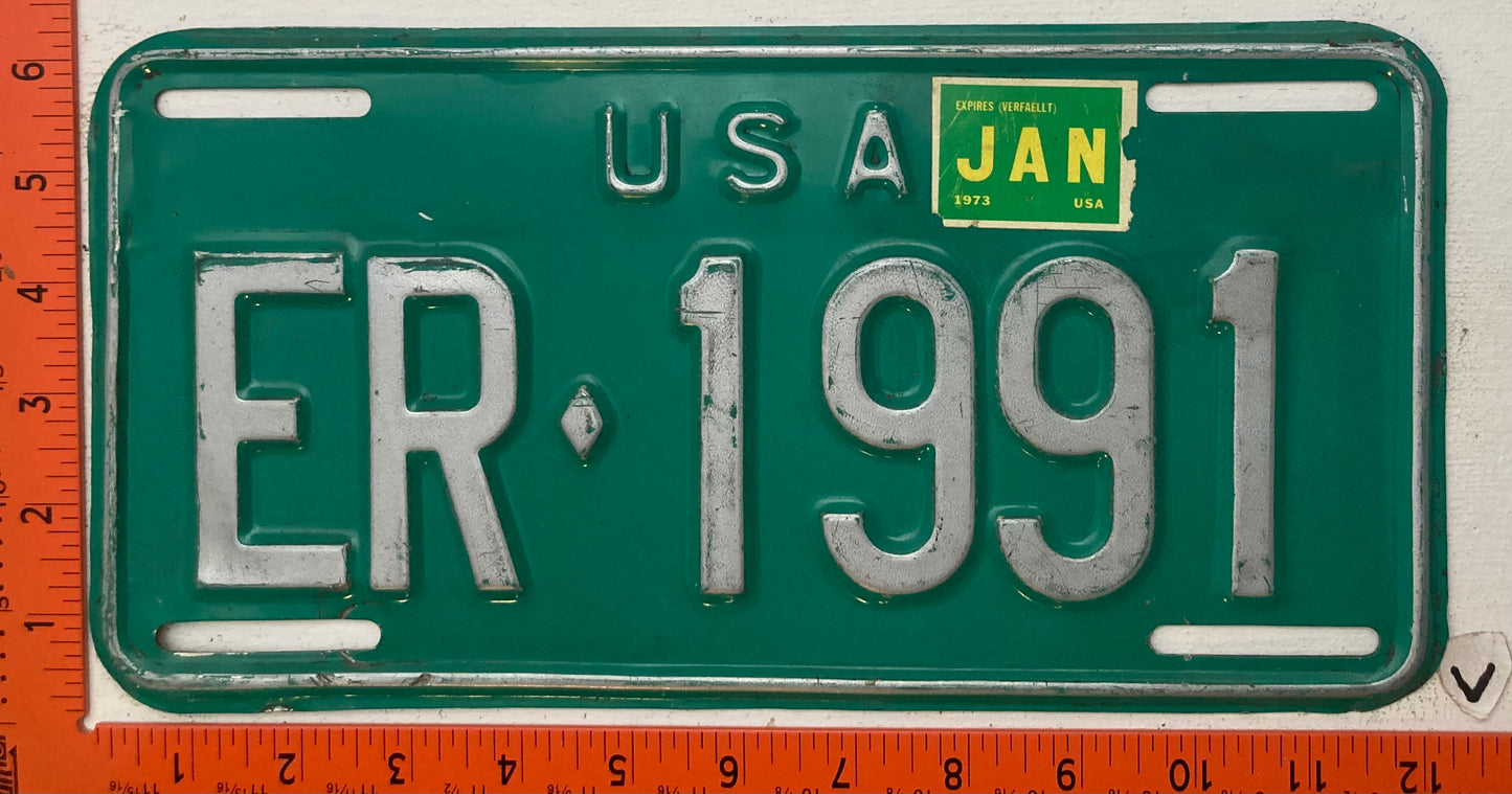 1973 U.S. Forces Germany #ER-1991 License Plate