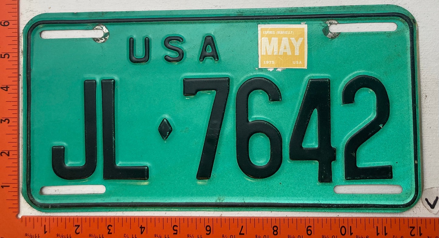 1975 U.S. Forces Germany #JL-7642 License Plate