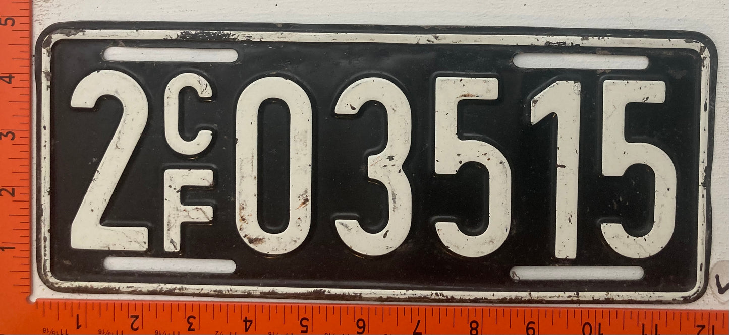 Undated U.S. Forces France #2C/F03515 License Plate