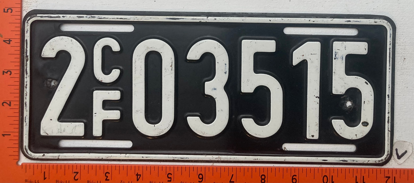 Undated U.S. Forces France #2C/F03515 License Plate
